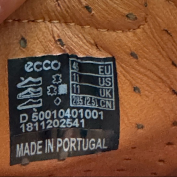 ECCO Fusion Oxford Dress Shoes Black Leather Lace-Up Moc Toe 11 new without box - Picture 3 of 12